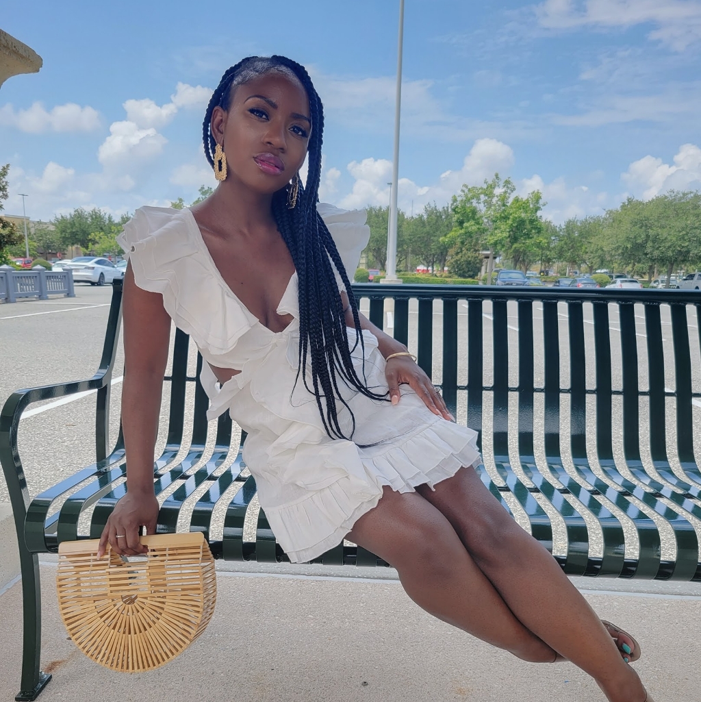 Ruffle Mini Dress (White)